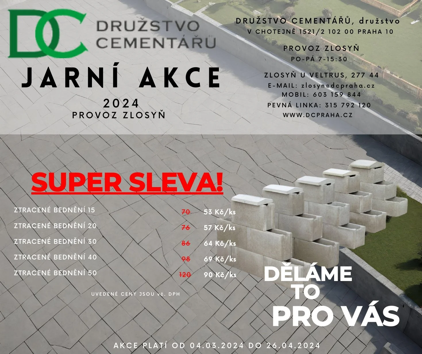 jarní akce - sleva na ztracené bednění