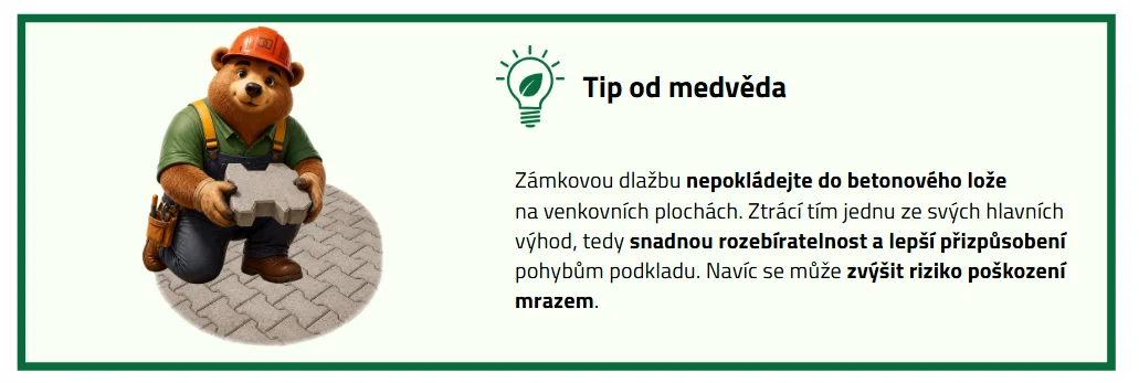 Praktický tip od medvěda o pokládání zámkové dlažby